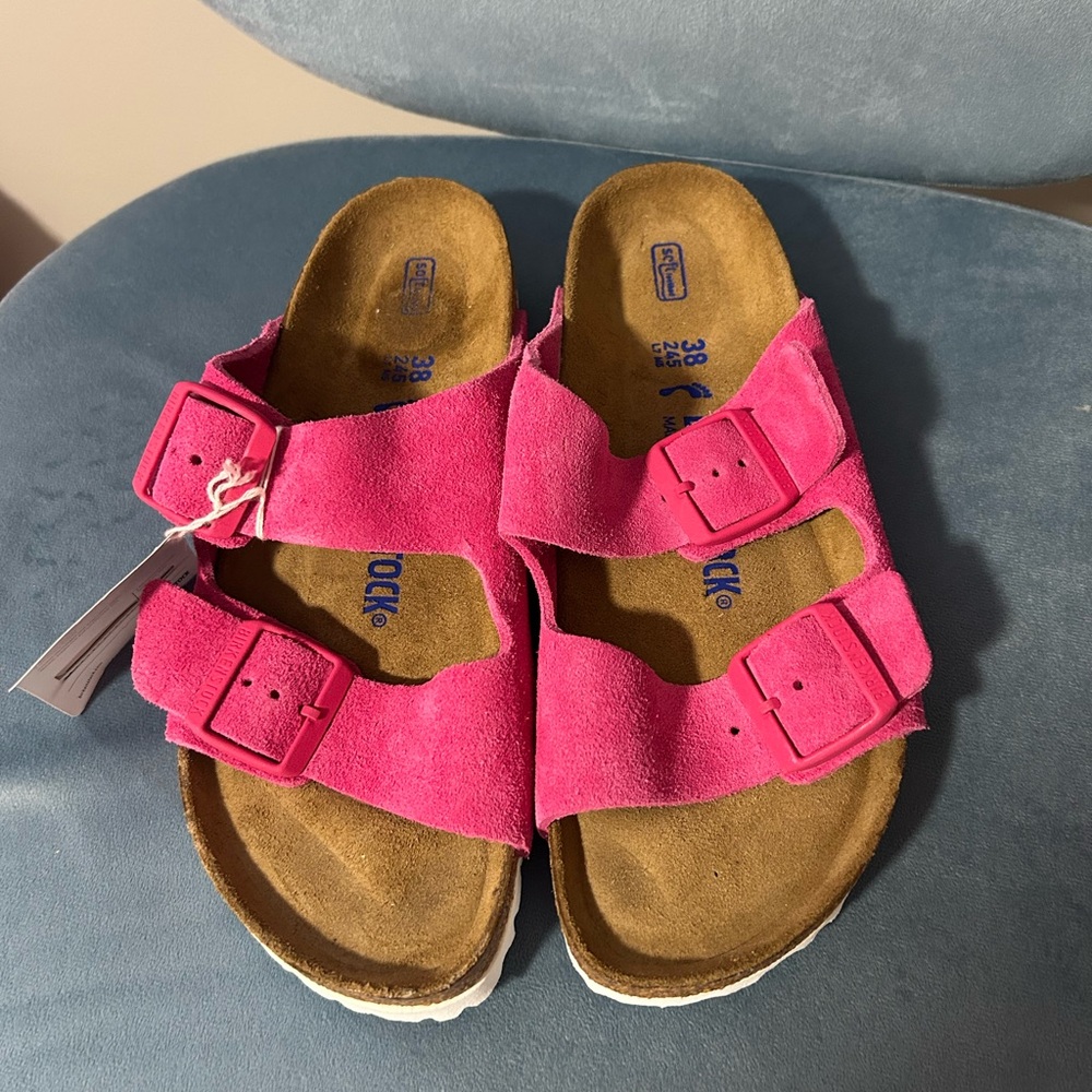 Birkenstock Pink Suede Sandals